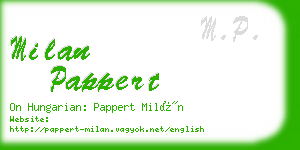 milan pappert business card
